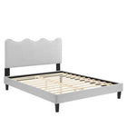 Modway - Current Performance Velvet Lit de plateforme King, Gris clair-Lit de plateforme King