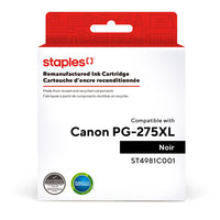 Staples - Cartouche d’encre Canon PG-275XL remise à neuf - rendement élevé - noir-Noir