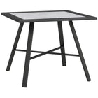 Outsunny - Table d'appoint de patio - petite table d'appoint d'extérieur - gris-Le dessus de table d'apparence pierre grise et le cadre noir rehaussent n'importe quel décor 