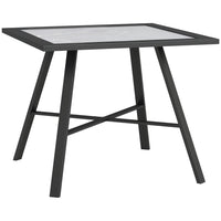 Outsunny - Table d'appoint de patio - petite table d'appoint d'extérieur - gris-Le dessus de table d'apparence pierre grise et le cadre noir rehaussent n'importe quel décor 