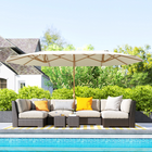 Outsunny - Parasol double de jardin avec protection UV 30+ - 179,1 po l x 104,3 po P - beige-Parasol de jardin avec manivelle en alliage d’aluminium pour une utilisation fluide