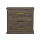 Manhattan Comfort - Table de nuit traditionnelle Clifford à 3 tiroirs - Noyer-Finition stratifiée grain de bois : aspect bois chaud et naturel avec une surface durable et facile à nettoyer