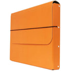 JAM Paper - Étui de transport pour dossiers épais avec bande élastique - 10 x 1 1/4 x 13 1/4 - Orange-Taille: 10 po x 1,25 po x 13,25 po