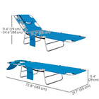 Outsunny chaise de bronzage avec ouverture pour le visage - chaise longue pliante à 5 niveaux - bleu-Structure en bois massif pour la solidité et la durabilité