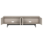 Hudson&Canal - Meuble TV Whitman pour téléviseurs jusqu'à 75" - Blanc aulne-Nettoyer avec un chiffon doux et sec, sans produits chimiques agressifs ni produits de nettoyage abrasifs