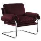 Modway - Ansel Performance Velvet Chaise d’accent - Mûrier-Sellerie en velours résistante aux taches