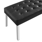 Modway - Loft Touffe Cuir végane Banc - Argent noir-Capacité de poids : 660 lbs.