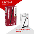 uni-ball - Stylos à bille roulante Roller - 0,5 mm - rouge  -Les stylos à bille à séchage rapide produisent des traits nets et précis pour une écriture complexe, vous permettant d’écrire sans effort et sans bavures