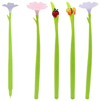Merangue - Petits dépliants et stylos à fleurs, 0,5 mm, encre noire-Stylo à bille
