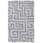 Modway - Nahia Labyrinthe géométrique Tapis de comédie 8 pi l x 10 pi L - Ivoire gris clair et bleu ciel-Tapis de labyrinthe géométrique