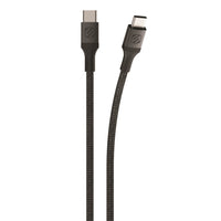 Scosche - câble tressé de recharge et synchronisation de première qualité USB-C à USB-C Strikeline - 1 pi - noir -Alimentation USB de Type C : conçu pour offrir des taux rapides de transfert des données de haute efficacité et pour la recharge et la synchronisation rapides des appareils de Type C