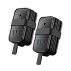 Uncaged Ergonomics - Chargeur de voyage ergonomique sans cage - 4 CA - 2 USB - 1 USB-C - Noir - Paquet de 2-Multiprise de voyage 6 en 1 avec ports USB.