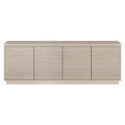 Hudson&Canal - Meuble TV Tullis pour téléviseurs jusqu'à 78" - Blanc aulne-Une conception de transition accueille des téléviseurs jusqu'à 78 pouces pour votre espace de divertissement