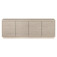 Hudson&Canal - Meuble TV Tullis pour téléviseurs jusqu'à 78" - Blanc aulne-Une conception de transition accueille des téléviseurs jusqu'à 78 pouces pour votre espace de divertissement