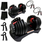 MotionGrey - Ensemble d'haltères réglables avec 15 réglages - 5 - 52,5 lb-Ajustement de résistance sans effort : changez de poids rapidement grâce au système de cadran 15-en-1, permettant des transitions fluides entre chaque exercice.