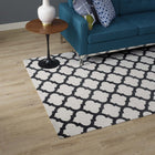 Modway - Lida Treillis marocain Tapis de 5 pi l x 8 pi L - Ivoire et charbon de bois-Protéger les planchers de la circulation ou des meubles