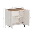 Manhattan Comfort - Ensemble de 2 meubles modernes Abbey : armoire d’appoint et bibliothèque - érable et blanc cassé-Des bords arrondis en bois lisse ajoutent un charme moderne et renforcent la sécurité