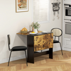 HOMCOM - Table à manger pliante à abattant pour 2-4 personnes - brun rustique et noir-Quatre pieds larges pour une grande solidité une fois dépliée