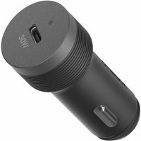 OtterBox - Chargeur de voiture USB-C Premium Pro à charge rapide de 30 W - Noir-Alimente les téléphones jusqu'à 69 pourcent et les tablettes jusqu'à 33 pourcent en 30 minutes (sur la base de l'iPad Pro 11 po 3e génération et du Samsung Galaxy S22 Plus)