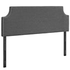 Modway - Laura Tissu rembourré Tête de lit King, Gris-Rembourrage fin en polyester