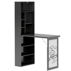 HOMCOM - Bureau d’ordinateur convertible mural rabattable avec tableau blanc - noir-Conception pliable facile, peut être rangée hors du chemin et fonctionne aussi bien comme bureau d’ordinateur que comme table à manger