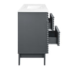 Modway - Render 48" Vanité de salle de bain à un seul lavabo - Gris blanc-Bassin d’évier en céramique