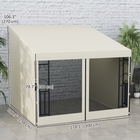 Outsunny - Pergola gazebo mural 10 pi l x 10 pi L avec rideaux et moustiquaires - beige-Équipé de trous de drainage pratiques