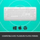Logitech - Signature K650 Clavier sans fil Ergonomique Entier avec Repose-Poignets - Blanc-Meilleurs ensemble : améliorez productivité et flexibilité en combinant le clavier d'ordinateur K650 avec la souris M650 , personnalisez-les via le logiciel Logi Options+ (Windows 10 et macOS 10.15)