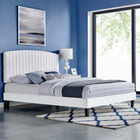 Modway - Alessi Performance Velvet Lit de plateforme complet, Blanc-Tête de lit touffée en canal