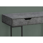 Monarch Specialties - 7559 Bureau 48 po L - Fausse Pierre Grise/Metal Noir-Fini sur tous les côtés pour un placement flexible n'importe où dans un bureau à domicile