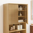 Modway - Render Grand Armoire de rangement de salle de bain in Chêne-Étagères ajustables