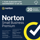 Norton - Small Business Premium, Cybersécurité Professionnelle avec Antivirus - 20 appareils - Abonnement de 1 an [Téléchargement]-Une adresse e-mail valide doit être fournie lors du paiement