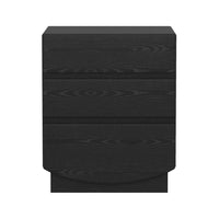 Manhattan Comfort - Ardea 20" Table de nuit contemporaine à 3 tiroirs - Noir-Finition stratifiée grain de bois : aspect bois chaud et naturel avec une surface durable et facile à nettoyer