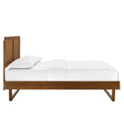 Modway - Alana Bois Lit à plateforme queen avec cadre angulaire, Noyer-Construction en bois, MDF et placage