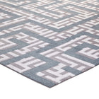 Modway - Nahia Labyrinthe géométrique Tapis de comédie 8 pi l x 10 pi L - Ivoire gris clair et bleu ciel-Dessous du tissu de jute adhéré
