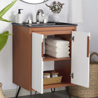 Modway - Energize 24" Vanette de salle de bain - Noir blanc cerise-Portes doubles à fermeture douce