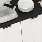HOMCOM - Buffet moderne 47,2 po L, meuble de rangement, noir-Structure en panneaux de particules et pieds en bois de pin pour plus de robustesse 