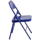 Flash Furniture - Chaise pliante de la série HERCULES COLORBURST en métal bleu cobalt à triple entretoise et double charnière-Cadre à triple entretoise et double charnière