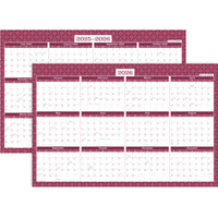 AT-A-GLANCE - Calendrier mural annuel effaçable à sec BADGE géo 2025-2026 - 23 7/8 po H x 36 po l - anglais-Format des pages : 23 7/8 po H x 36 po l
