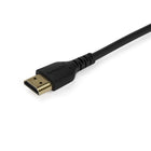 StarTech - Câble HDMI mince de 3 pi (1 m) - noir-Matériaux ultra-durables : le cordon HDMI avec conception en fibre d’aramide offre une durabilité extrême, augmentant la résistance à la traction pour pouvoir le tirer dans des espaces étroits et dans des virages extrêmes, Le papier d’aluminium Al-Mylar avec tresse protège contre les EMI pour assurer une intégrité fiable du signal