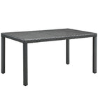 Modway - Sojourn 59 po Terrasse extérieure Table à manger, Chocolat-Tissage en rotin synthétique