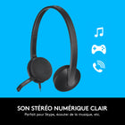 Logitech – Casque d’écoute USB H340-Micro antibruit qui réduit le bruit de fond pour des conversations au son cristallin
