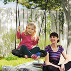Qaba - Balançoire soucoupe pour enfants - Ronde de 61 cm - Bleue-La maille respirante est imperméable et lavable, assurant longévité et propreté 