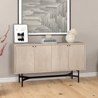 Hudson&Canal - Buffet Richmond 58" L - Aulne Blanc-Construit en acier robuste et en bois d'ingénierie de haute qualité dans une finition blanche en aulne fabriquée à la main