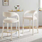 Modway - Pinnacle Performance Velvet Tabouret de bar - Or ivoire - Ensemble de 2-Rembourrage en mousse dense