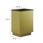 Modway - Quantum 24" Vanette de salle de bain - Or noir-Trous centraux de 8"