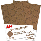 JAM Paper Sceaux autocollants ronds, 1 2/3 po dia., 240/paquet (3147612192g)-Papier Kraft brun