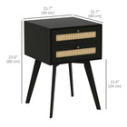 HOMCOM - Tables de chevet - noir - lot de 2-Polyvalent : à utiliser comme table de chevet, table d’appoint pour canapé, console d’entrée et plus encore