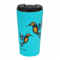 Oscardo - Tasse de voyage avec motif artistique autochtone Colibri de Francis Dick-Motif d’art autochtone authentique - Met en valeur des œuvres sous licence créées par des artistes des Premières Nations, Inuit et Métis de partout au Canada, célébrant la richesse des cultures autochtones et leur créativité