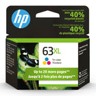 HP 63XL Cartouche d'encre tricolore à rendement élevé d'origine (F6U63AN)-Couleurs: Tricolore